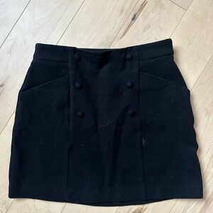 Twik Elegant Black Mini Skirt with Button Accents